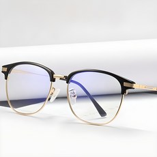 제이비나인 그대로착용 Click 2컬러 블루라이트차단안경 하금테안경 블랙 골드 실버