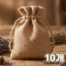 픽커리 방마 재질 끈 주머니 복주머니 소형, 10개, 연브라운 10개, 연브라운