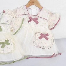 嬰兒短袖洋裝 蕾絲網紗拼接洋裝 初夏穿搭A376
