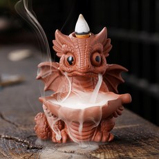歐式家居飾品創意小擺件恐龍寶煙倒流香爐, 恐龍寶紅色