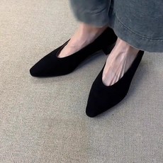 여성 발편안 단화 미들힐 로퍼 구두 신발