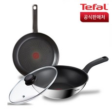 테팔 인덕션 에센스쿡 3P(팬28+웍28+유리뚜껑28), 28cm, 1세트