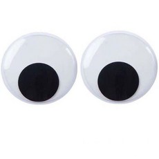 【桃園出貨】15cm超大活動眼睛 塑料眼睛 裝飾眼睛 背膠黑白眼 DIY娃娃眼, 15cm黑白帶膠2顆, 1個