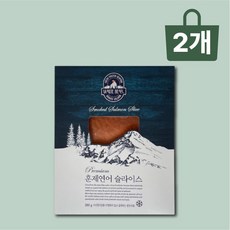 프리미엄 훈제연어 슬라이스 200g X 2개 냉동 샐러드 샌드위치 손질 연어