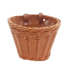 데일리쇼핑 자전거 라탄바구니 킥보드 바스켓 탈부착가방 라탄백 배달, 브라운, 1개