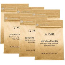 퓨어 스피루리나 위드 피코시아닌 파우더 PURE ORIGINAL INGREDIENTS Spirulina, 성인남녀공용, 분말, 113g, 6개