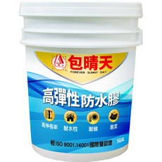 包晴天 高彈性防水膠 5加侖 ISO國際雙認證 高伸長率 耐水耐候, 1個, 白色
