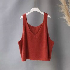 뷔에스트 조끼 루즈핏 여성용 니트 뷔에스트조끼 뜨게