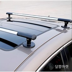 차량 루프바 흡착식 자동차 루프랙 가로바 무타공, 120~135cm 2개 (멀티 발판+드라이버)