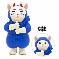 KITAN 轉蛋 扭蛋 忍者喵 - 忍者 忍術戰隊 甲賀 伊賀 狐狸面具 全5款, 1個, C款/藍色衣服忍者貓  3Y410S