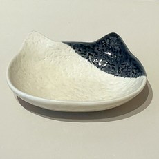 NVLIV北歐居家 陶瓷貓咪醬料碟 醬料盤 日式調味碟 沾醬碟 醬油碟 小菜碟 陶瓷小碟子, 1個, 小菜碟-黑耳貓, 黑耳貓