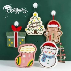 Siluno 크리스마스 포근한 산호털 손수건 3종 세트