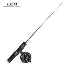 子甄彣璟 黑色獨節冰釣竿51cm 冰釣筏竿船竿魚竿海竿釣魚竿釣竿海釣船釣釣魚(含捲線器), 魚竿+漁輪