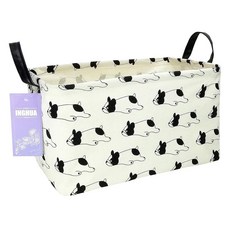 INGHUA 장난감 책 옷 선물 반려동물을 위한 직사각형 보관 바구니 패브릭 정리함 통 - 가정 사무실 아기방 기숙사 선반에 적합(Rec Forest Dinosa, Rec Bulldog