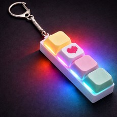 LED리뉴얼 하트마카롱립 키보드키링 키캡키링 딸깍이 키링 열쇠고리 키홀더