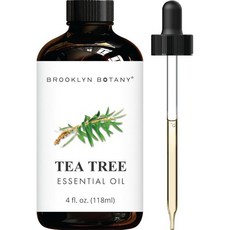 Brooklyn Botany 브루클린 보태니 레몬 에센셜 오일 대용량 4플로스 100% 순수 자연산 프리미엄 등급 드로퍼 포함 아로마테라피 및 디퓨저용, 티트리, 4 플로리다 온스 (1개 팩)