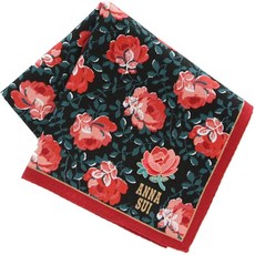 Anna Sui 日本安娜蘇棉刺繡紅花方巾手帕
