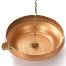 레인체인고정대야 레인체인낙수홈통홈통용금속그릇 야외정원 잔디및파티오물기능을위한체인디스플레이의블랙레인체인세면대 지름26cm10.25인치 높이5.1cm2인치122389, Antique Copper