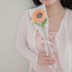 한송이 모루꽃 해바라기 선물용 미니 꽃 한송이, 1개
