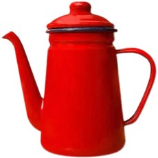 북유럽 일본 감성 캠핑 빈티지 인덕션 법랑 주전자 인테리어 홈데코 머그컵 주방용품, 1.1리터 레드 커피포트, 1100ml