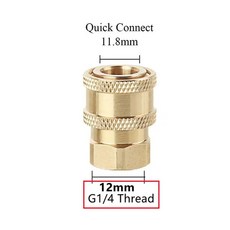 1/4 퀵 릴리스 커넥터 14mm 수나사 인치 어댑터 압력 와셔 스프레이 어 스노우 폼 랜스 병 연결 부품, 밝은 녹색