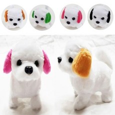 휴계소 애완동물 동물인형 움직이는 강아지인형 어린 크리스마스선물 강아지장난감 어린이날선물, 핑크, 1개