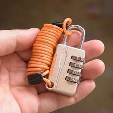 多用途伸縮鋼絲繩密碼鎖 適用於行李箱包/嬰兒車, 1個, 國外最新款金 自帶鋼繩, 國外最新款金