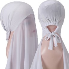 여성 히잡 이슬람 보닛 로프 쉬폰 목도리 편리한 탄성 밴디지 언더 스카프 모자 내부 커버 헤드 랩