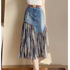 바이스타 여름 패션 데님 스커트 S-3XL