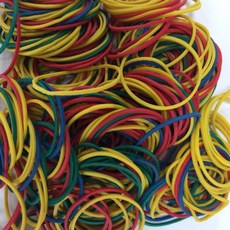 HY No.18 四彩橡皮筋 (500g) 天然橡膠圈 紅黃綠藍混色 高彈性綑綁橡皮筋 辦公室/居家/包裝多用途, 1個