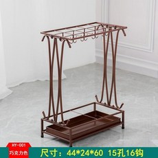 臺灣出貨 傘架傘桶 雨傘架 雨傘收納架 雨傘桶 創意雨傘架酒店大堂家用鐵藝傘筒雨傘桶收納桶落地式放傘架子傘桶, 古銅（15孔16鉤）, 1個