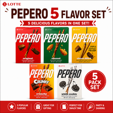 Paket Pepero Korea 5 Rasa Mix Snack Coklat Stick (Cemilan Korea Viral), 270g, 1세트