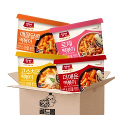 동원 떡볶이의신 컵떡볶이 4종 (매콤달콤1+치즈1+로제1+매운1), 1세트, 640g