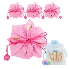 위클 전통놀이 구디백 세트 민속 명절 외국인 선물 윷놀이 공기놀이, 4개, 핑크