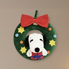 iam我適文創 聖誕花圈絨毛掛飾 miffy 聖誕節裝飾, 1個, snoopy