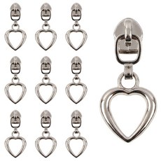 Joeunmall 3호 홈패션 지퍼고리 코일 지퍼머리 지퍼손잡이, 10개, 3호-06실버