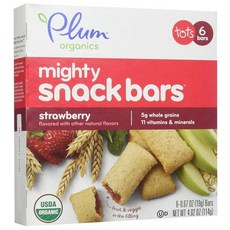 Plum Organics Tots Mighty 6 Bars - Strawberry - 4.02 Oz, Plum Organics Tots Mighty 6 Ba, 1개