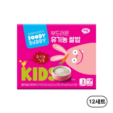 하림 푸디버디 키즈 부드러운 유기농 쌀밥, 140g, 36개