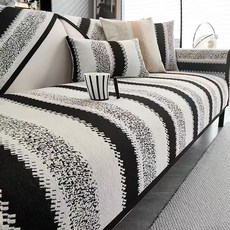 雪尼爾沙發墊2024新款四季通用防滑耐磨沙發套/沙發巾/沙發墊, 拾光(墊)-黑色, 1個