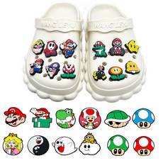 SimHm 슈퍼 마리오 귀여운 엉뚱한 신발 장식 여성 슬리퍼 파츠 25개입