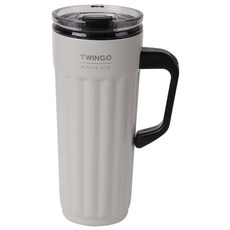 트윙고 플리츠 진공 머그 텀블러, 진공핸들머그, 화이트, 1개