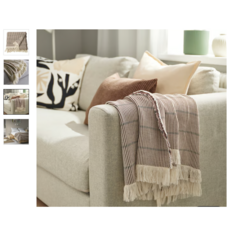 이케아담요 겨울담요 랍캇포트 담요/스로우 브라운/블랙 130x170 cm 905.986.60