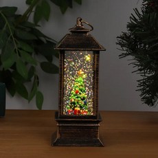 크리스마스 장식품 산타클로스 물 채운 금색 미니 기차 야간 선물, 01 As Shown, 1개, 색상: 1. As Shown