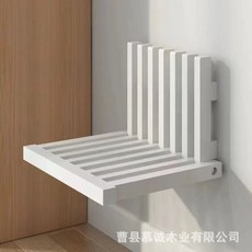 벽걸이 의자 신발장 벽부착 접이식 초박형 공간활용 의자 원목 벽면 침실 간이 현관 스툴, C. 화이트 4x34x5