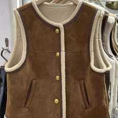 스웨이드 가을 양털 겨울 무스탕조끼 무스탕 양털자켓 베스트