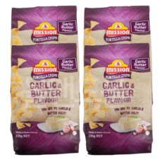 미션 토틸라 칩스 갈릭 앤 버터플레이버, 4개, 170g