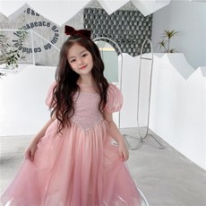 여아 핑크 샤인벨 드레스 아동 공주 원피스 생일룩 촬영룩