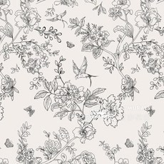 꽃무늬 벽지 수입 엔틱 플라워 접착식, 샴페인