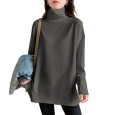 WAWAMOM 여성 가을겨울 폴라 긴팔티 여자 빅사이즈 터틀넥 긴팔티셔츠 GFA051