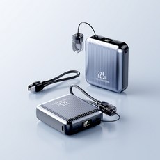 RYZO 충전이 내장된 새로운 형태의 C to C 케이블 10000mAh 대용량 보조배터리로 휴대 항공 가능, 블랙, CK-066